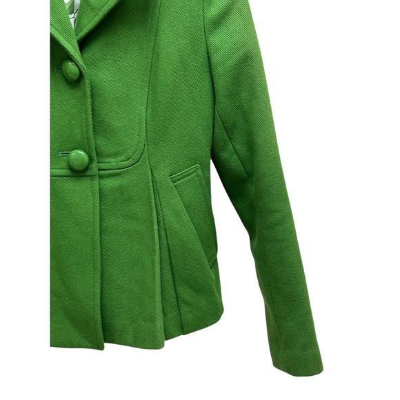 Tulle Green Wool Blend Peacoat Jacket S Button Front Vintage Aesthetic - Picture 4 of 9